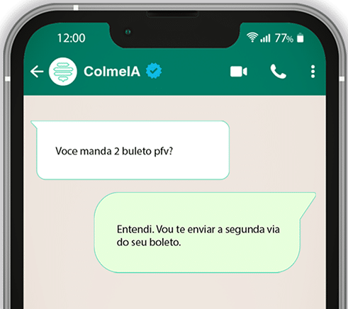 Foto de uma conversa chat ColmeIA